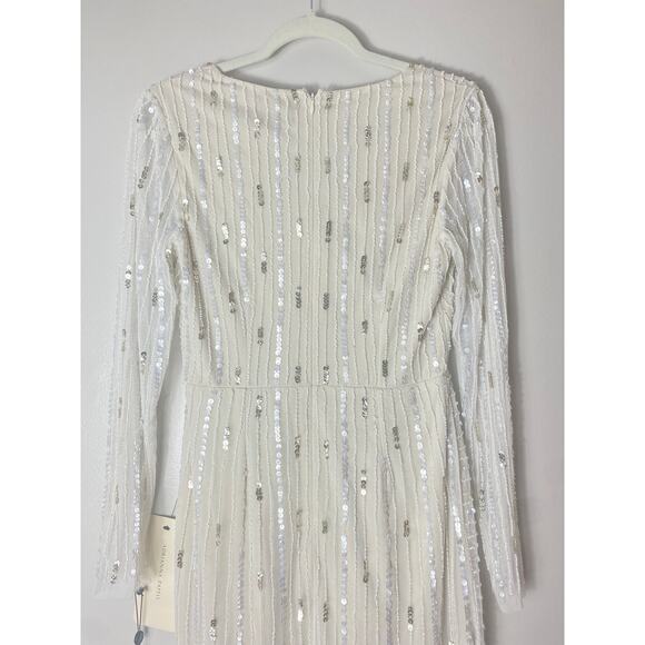 NWT ADRIANNA PAPELL DRESS 6 WHITE BRIDAL WEDDING BRIDE ENGAGEMENT - Picture 14 of 16